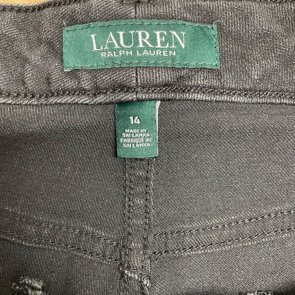 LAUREN RALPH LAUREN JEANS WOMEN'S 14 WHISKERING HIGH RISE STRAIGHT CROP STRETCH - Picture 5 of 11